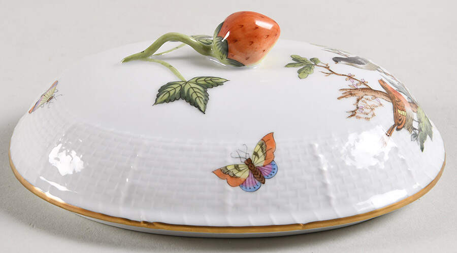Rothschild Bird (RO) Lid for Oval Candy Box by Herend-1