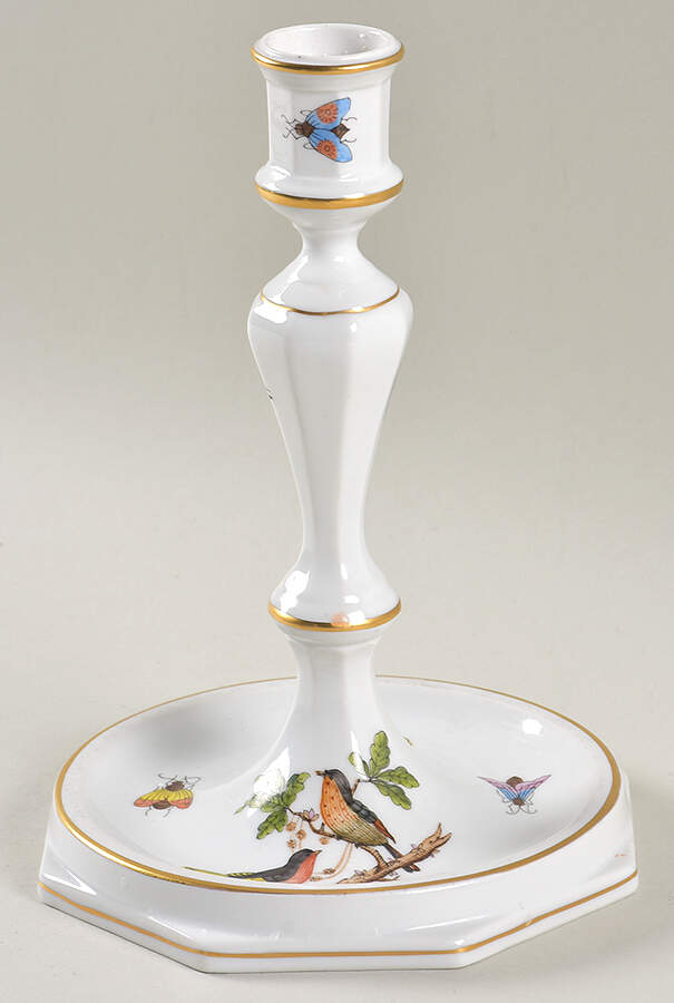 Rothschild Bird (RO) 7" Candlestick by Herend-1