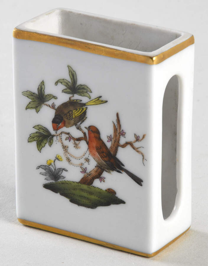 Rothschild Bird (RO) Match Box Holder by Herend-1