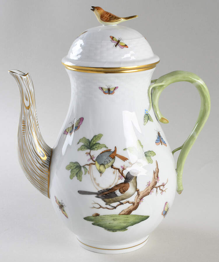 Rothschild Bird (RO) Coffee Pot & Lid by Herend-1