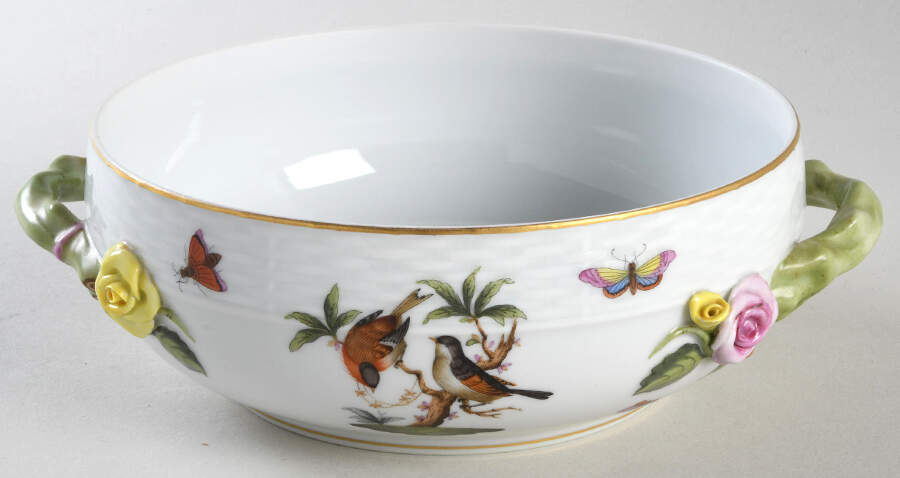 Rothschild Bird (RO) Small Round Vegetable No Lid by Herend-1