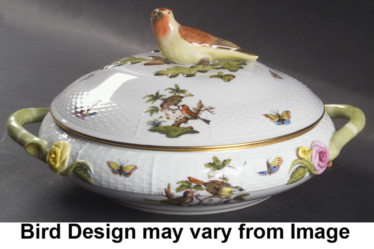 Rothschild Bird (RO) Round Covered Vegetable by Herend-1