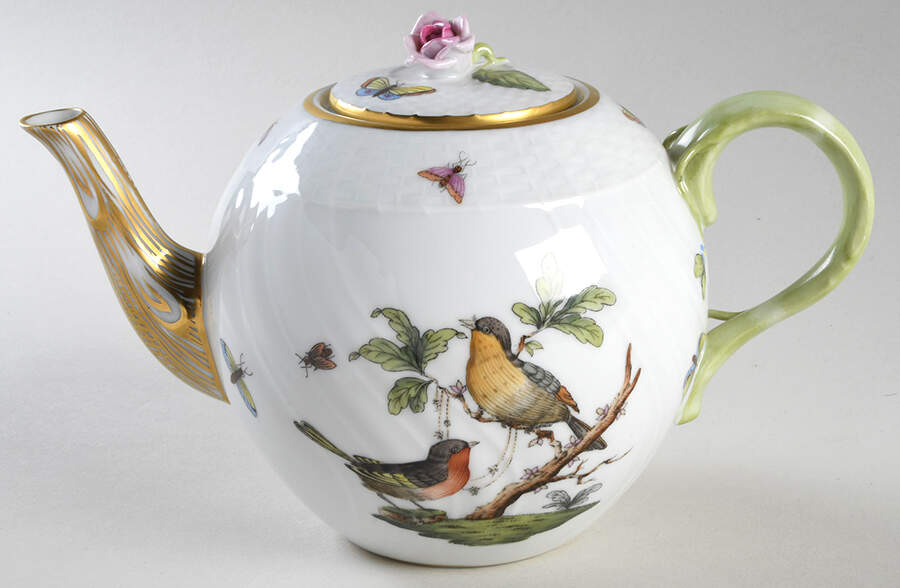 Rothschild Bird (RO) Teapot & Lid by Herend-1
