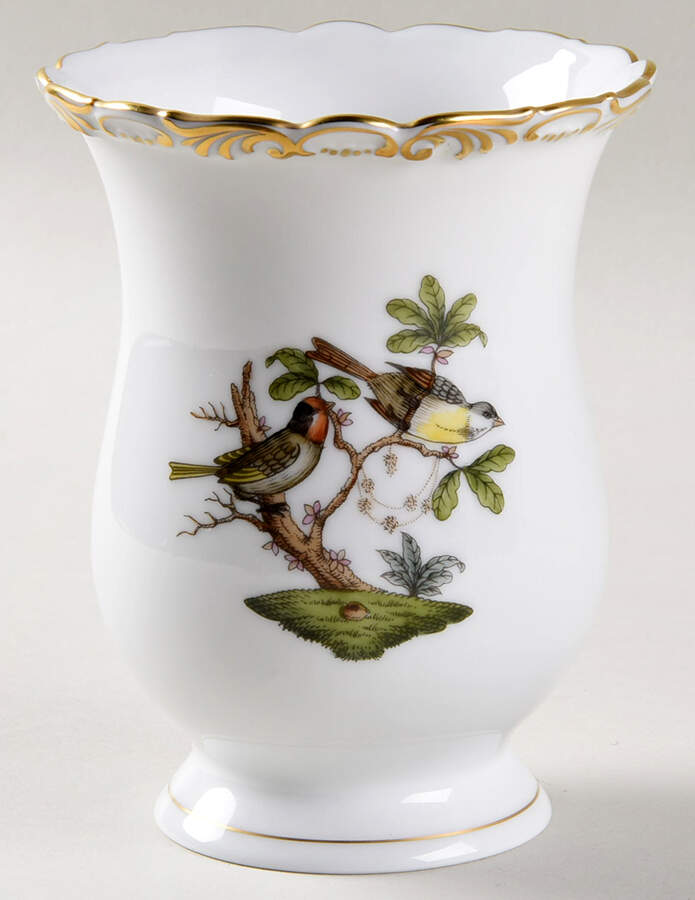 Rothschild Bird (RO) 5" Embossed Vase by Herend-1