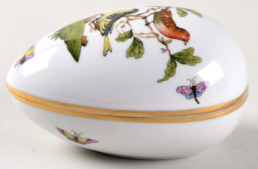 Rothschild Bird (RO) 4" Egg Box & Lid by Herend-1