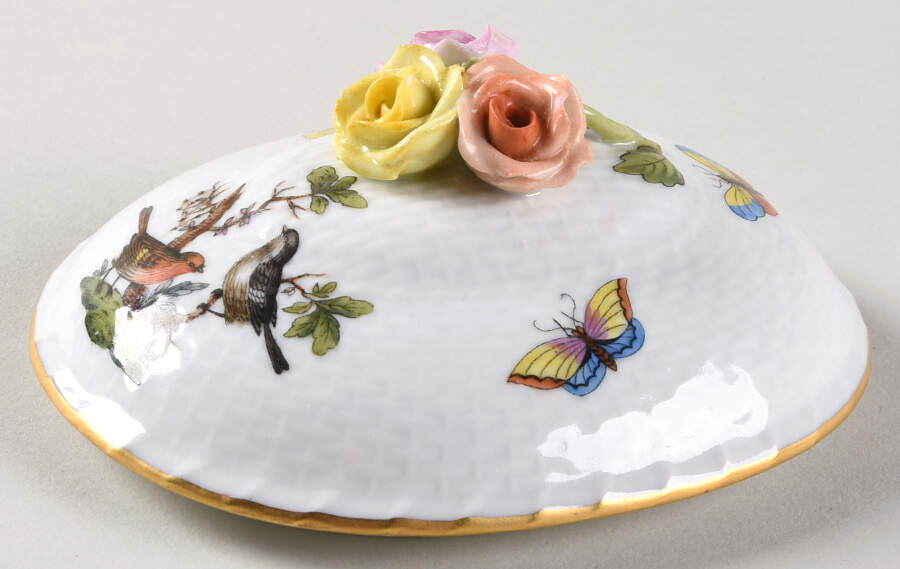Rothschild Bird (RO) Lid for 4" Oval Bon Bon by Herend-1
