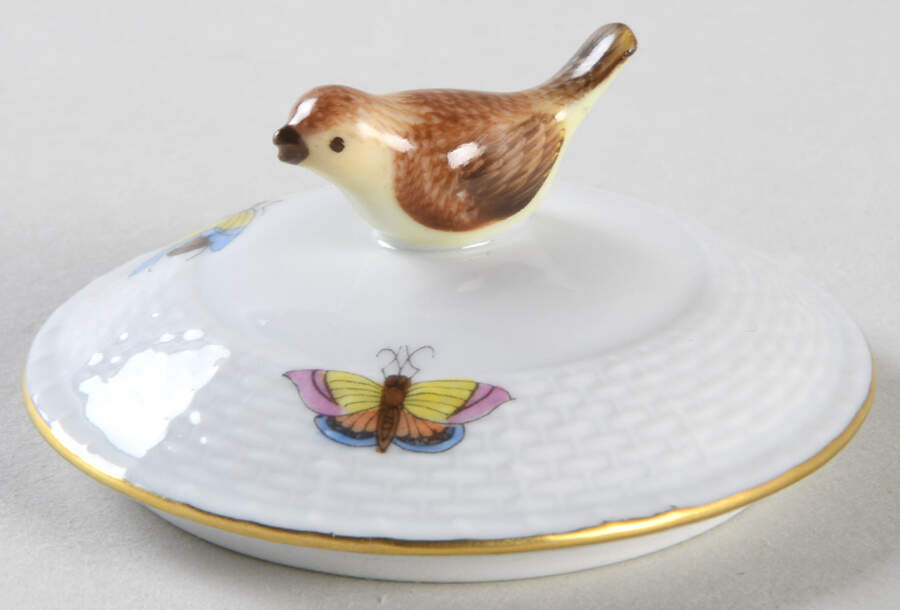 Rothschild Bird (RO) Pot de Creme (2pc)-Lid Only by Herend-1