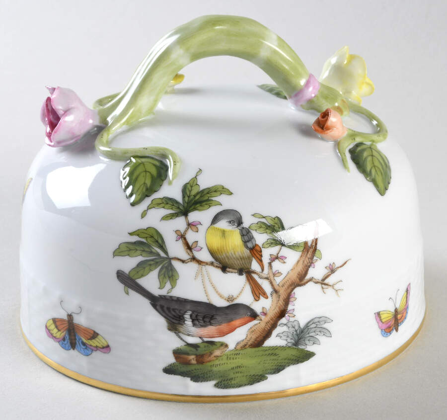 Rothschild Bird (RO) Lid for Round Cheese Dish by Herend-1