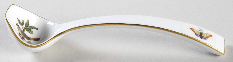 Rothschild Bird (RO) Cream/Mayonnaise Ladle Solid Piece by Herend-1