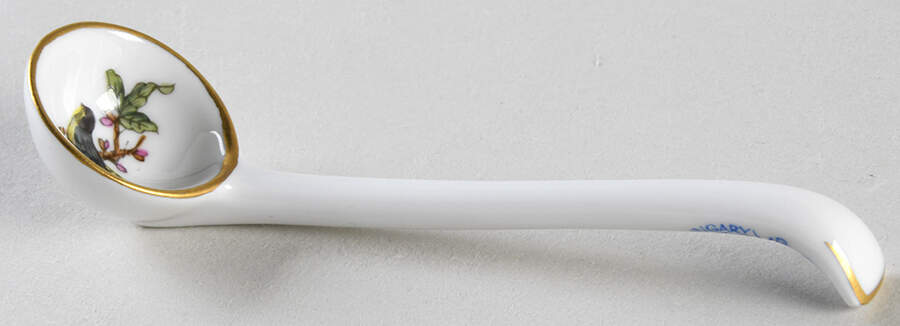 Rothschild Bird (RO) Cream/Mayonnaise Ladle, Solid Piece by Herend-1