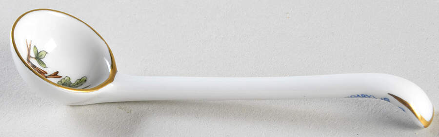 Rothschild Bird (RO) Cream/Mayonnaise Ladle, Solid Piece by Herend-1
