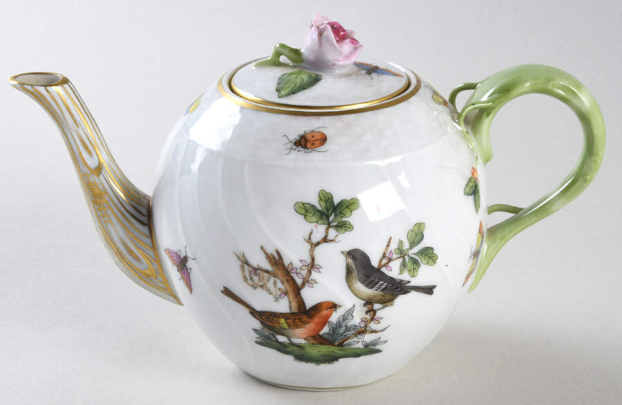 Rothschild Bird (RO) Individual Teapot & Lid by Herend-1
