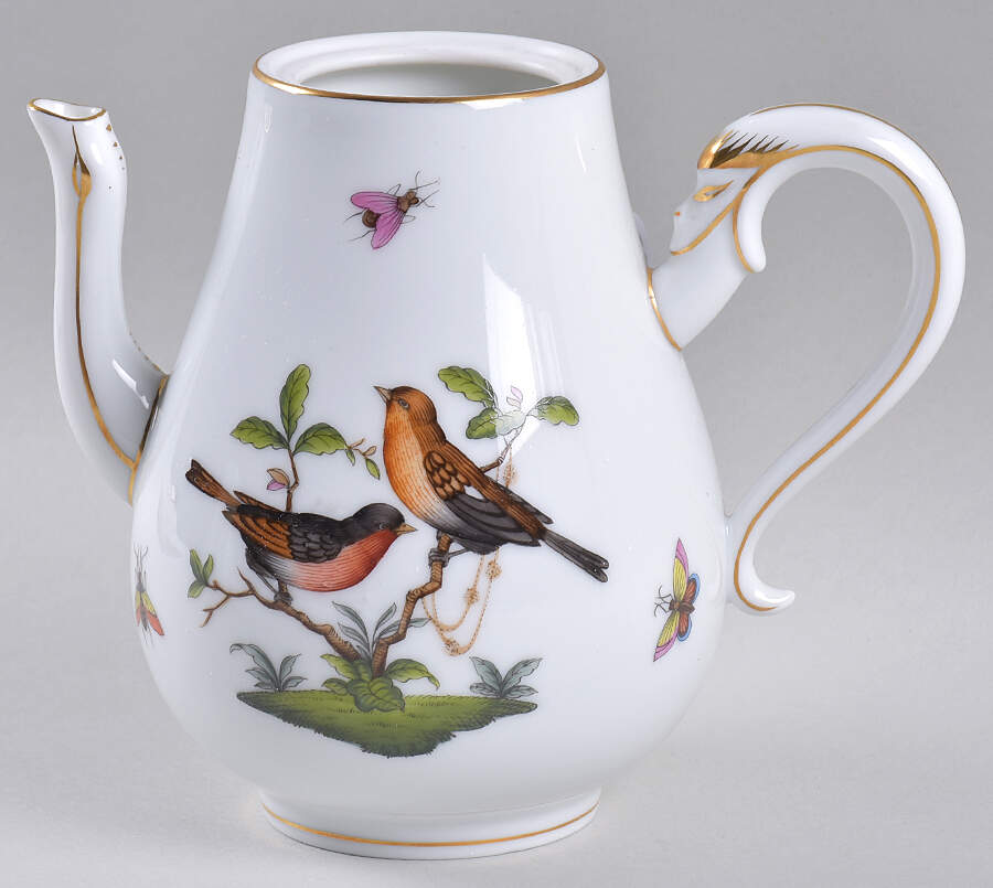 Rothschild Bird (RO) Individual Coffee Pot No Lid by Herend-1