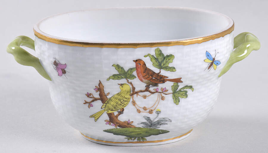 Rothschild Bird (RO) 4" Oval Bon Bon No Lid by Herend-1
