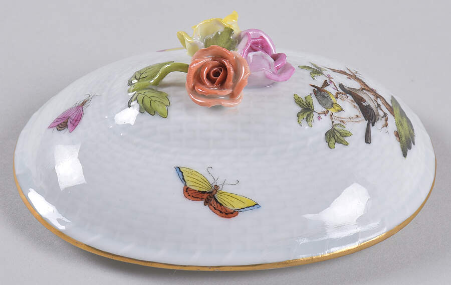 Rothschild Bird (RO) Lid for 4" Oval Bon Bon by Herend-1