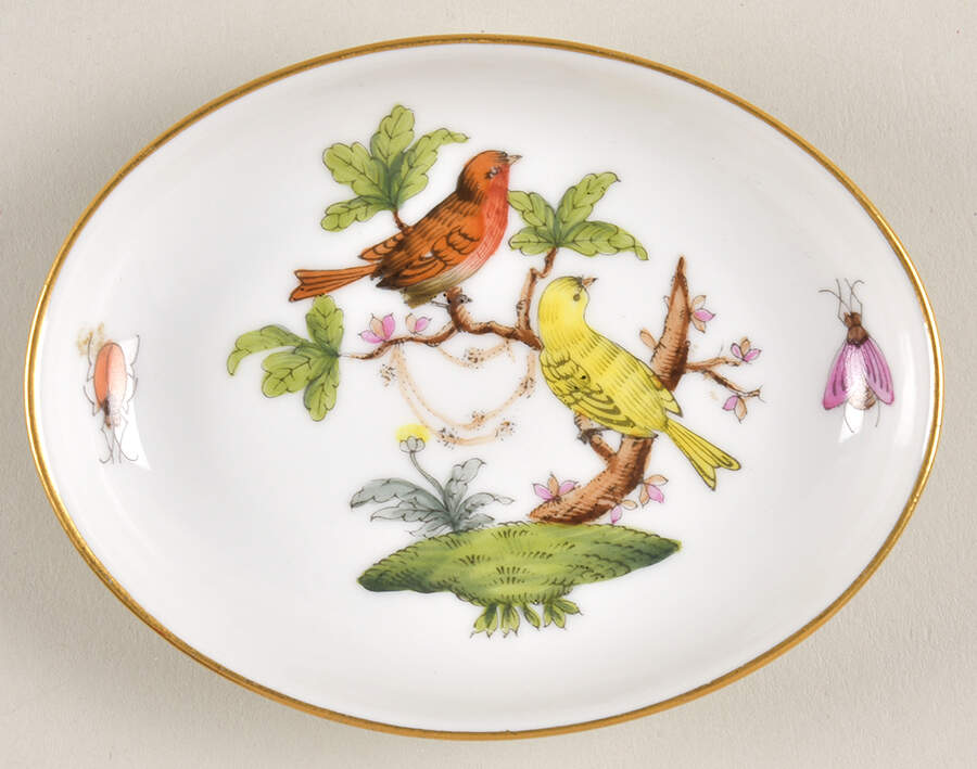 Rothschild Bird (RO) 3" Oval Ashtray by Herend-1