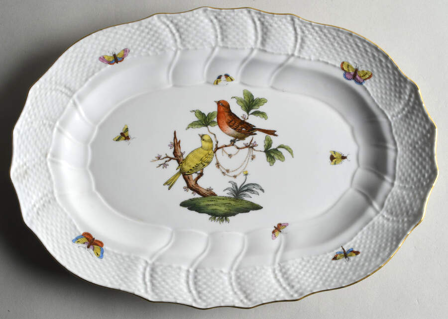 Rothschild Bird (RO) 13" Oval Serving Platter by Herend-1