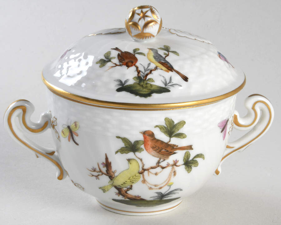 Rothschild Bird (RO) Cream Soup Bowl & Lid Set by Herend-1