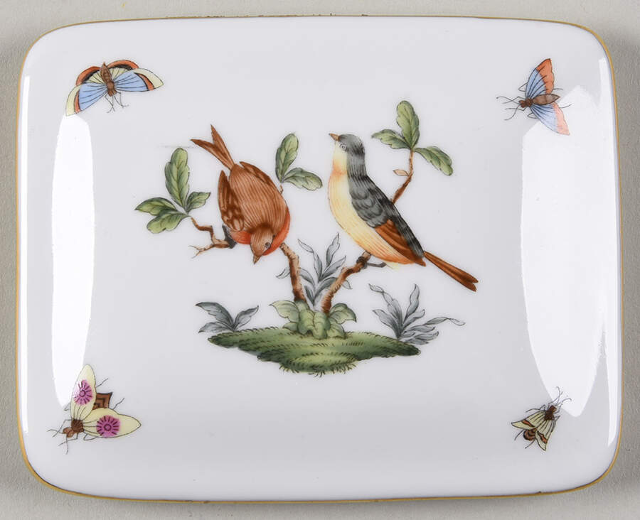 Rothschild Bird (RO) Lid for Cigarette Box by Herend-1