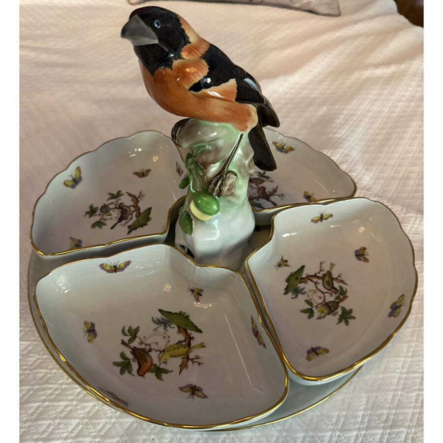 Rothschild Bird (RO) 5 Pc Oriole Tray Hors d'Oeuvres Set by Herend-1