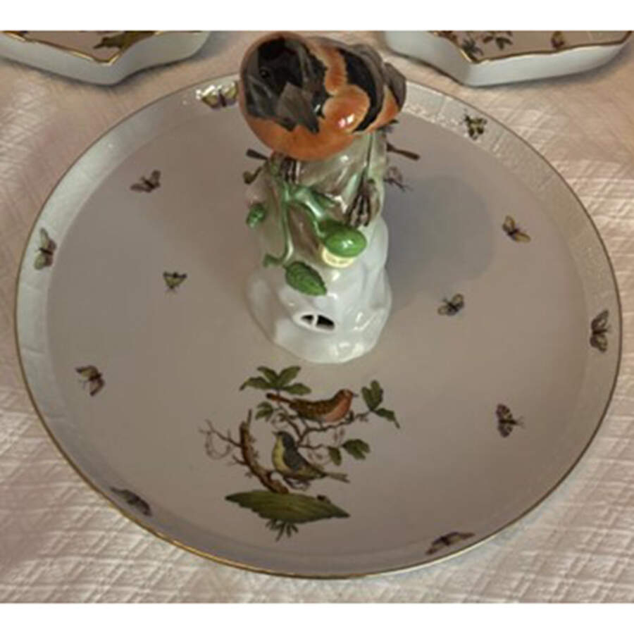 Rothschild Bird (RO) Oriole Tray for 5 Pc Hors d'Oeurvres Set by Herend-1