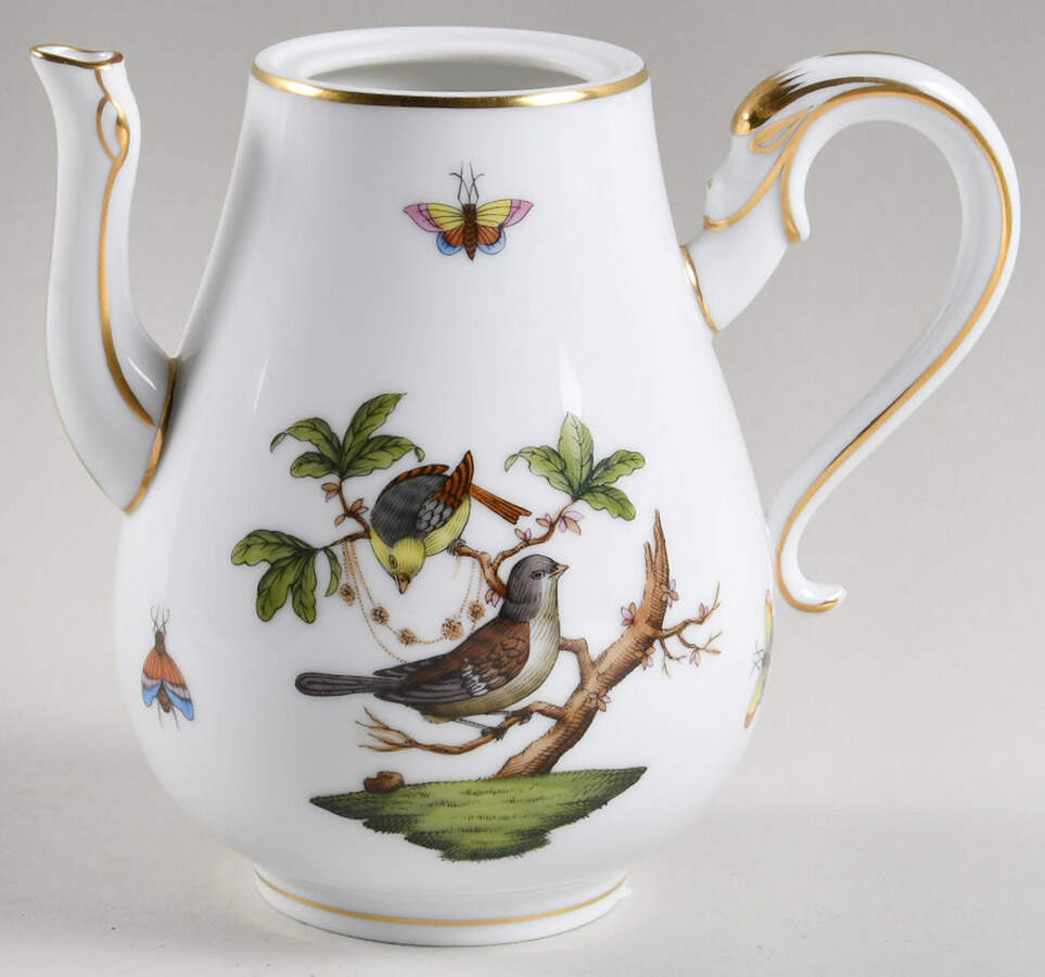 Rothschild Bird (RO) Individual Coffee Pot No Lid by Herend-1