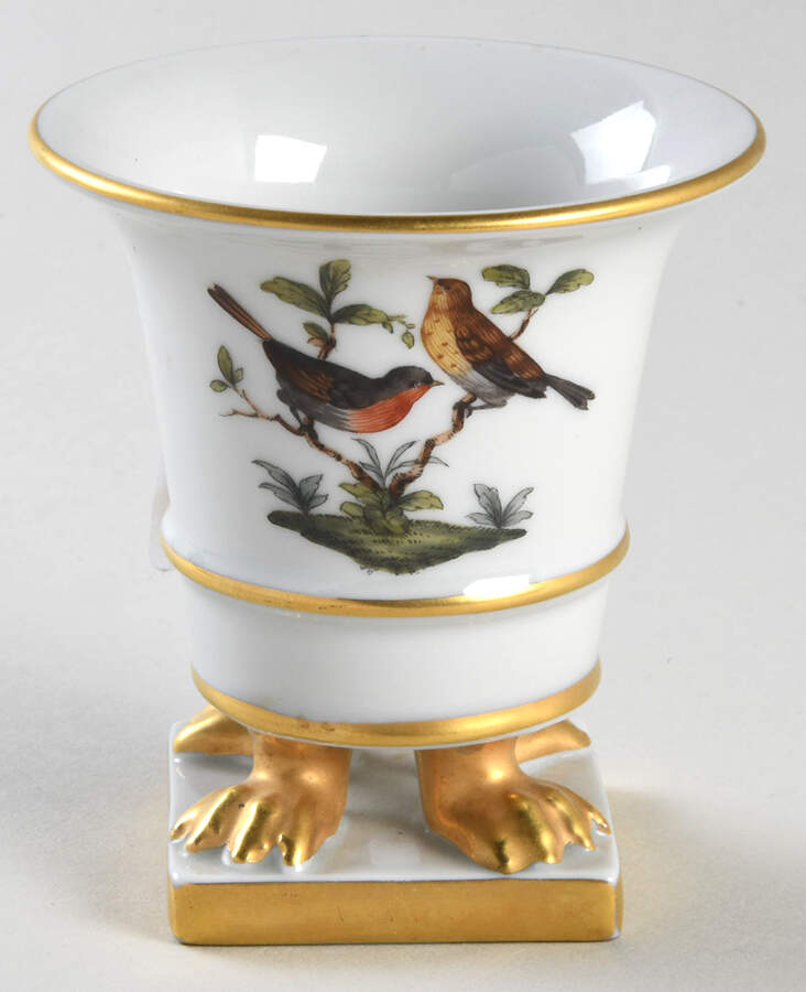 Rothschild Bird (RO) 3" Small Claw Footed Vase by Herend-1