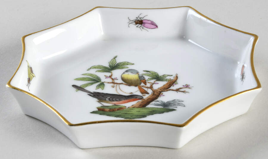 Rothschild Bird (RO) Octagonal Ashtray by Herend-1