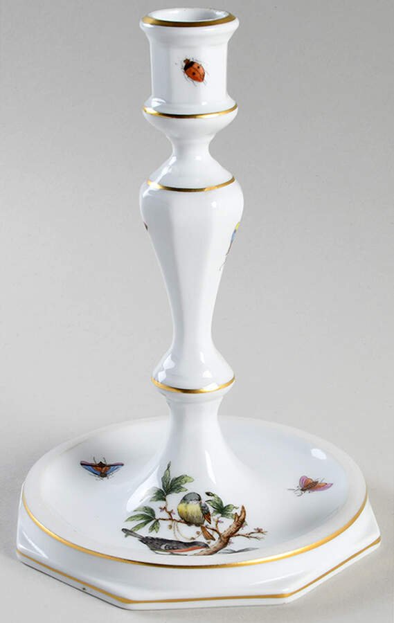 Rothschild Bird (RO) 7" Candlestick by Herend-1