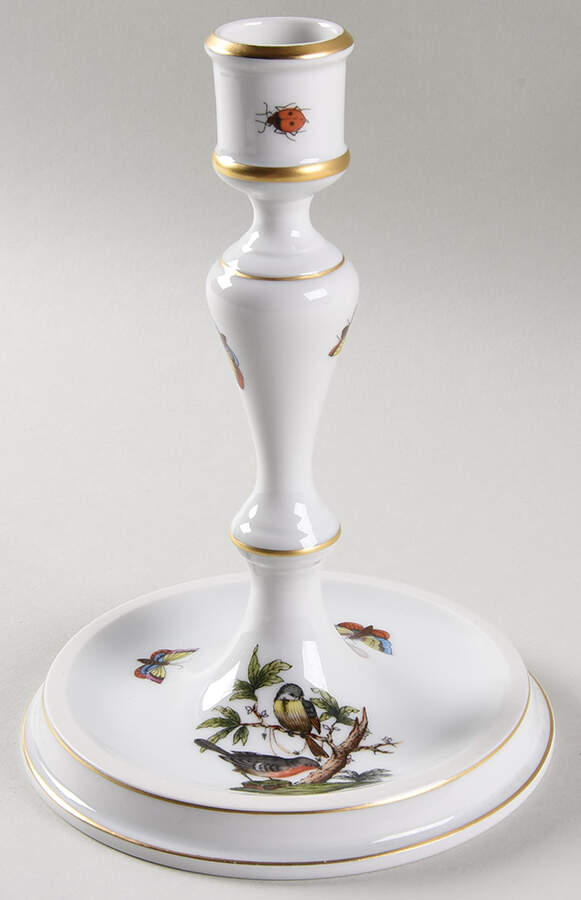 Rothschild Bird (RO) 7" Candlestick by Herend-1