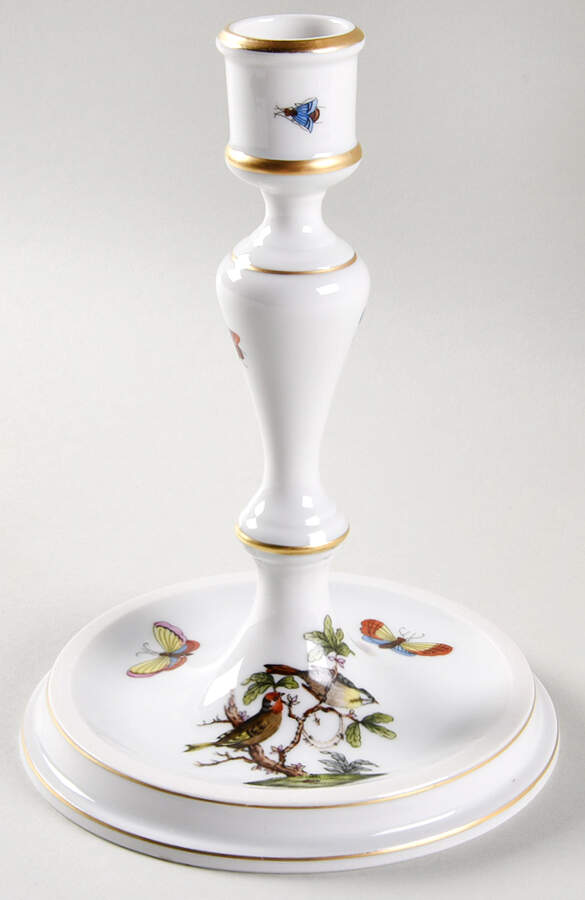 Rothschild Bird (RO) 7" Candlestick by Herend-1