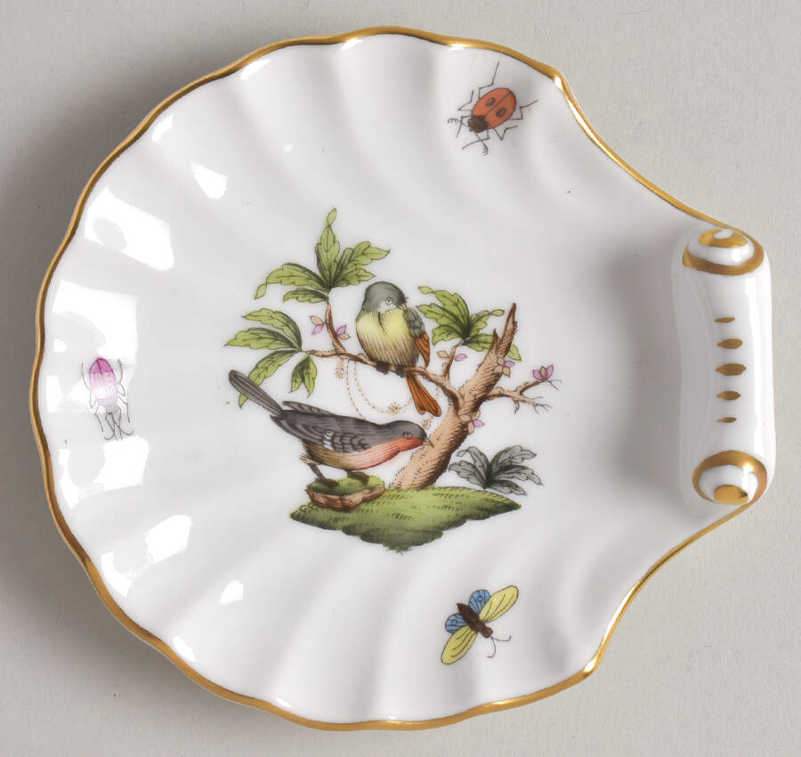 Rothschild Bird (RO) 4" Shell Shaped Dish by Herend-1
