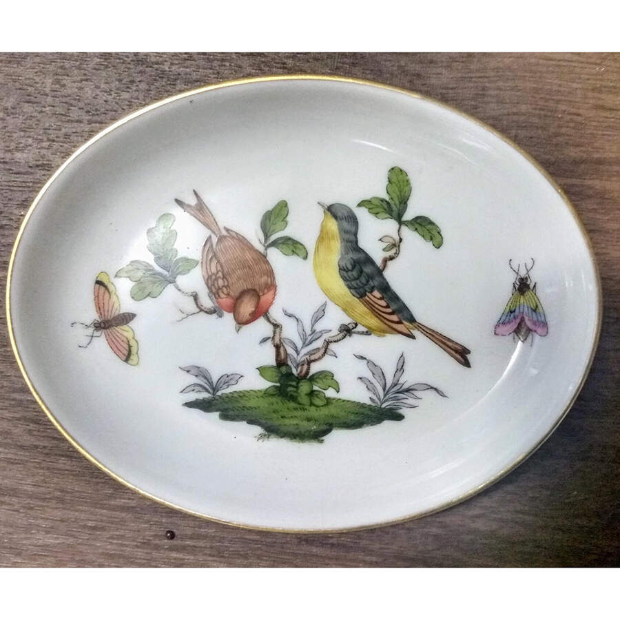 Rothschild Bird (RO) 5" Oval Ashtray by Herend-1