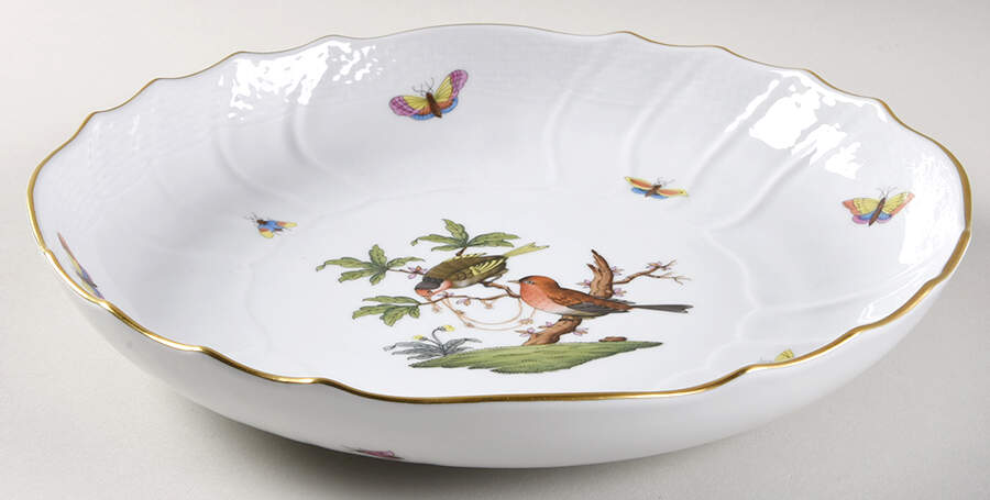 Rothschild Bird (RO) 10" Round Vegetable Bowl by Herend-1