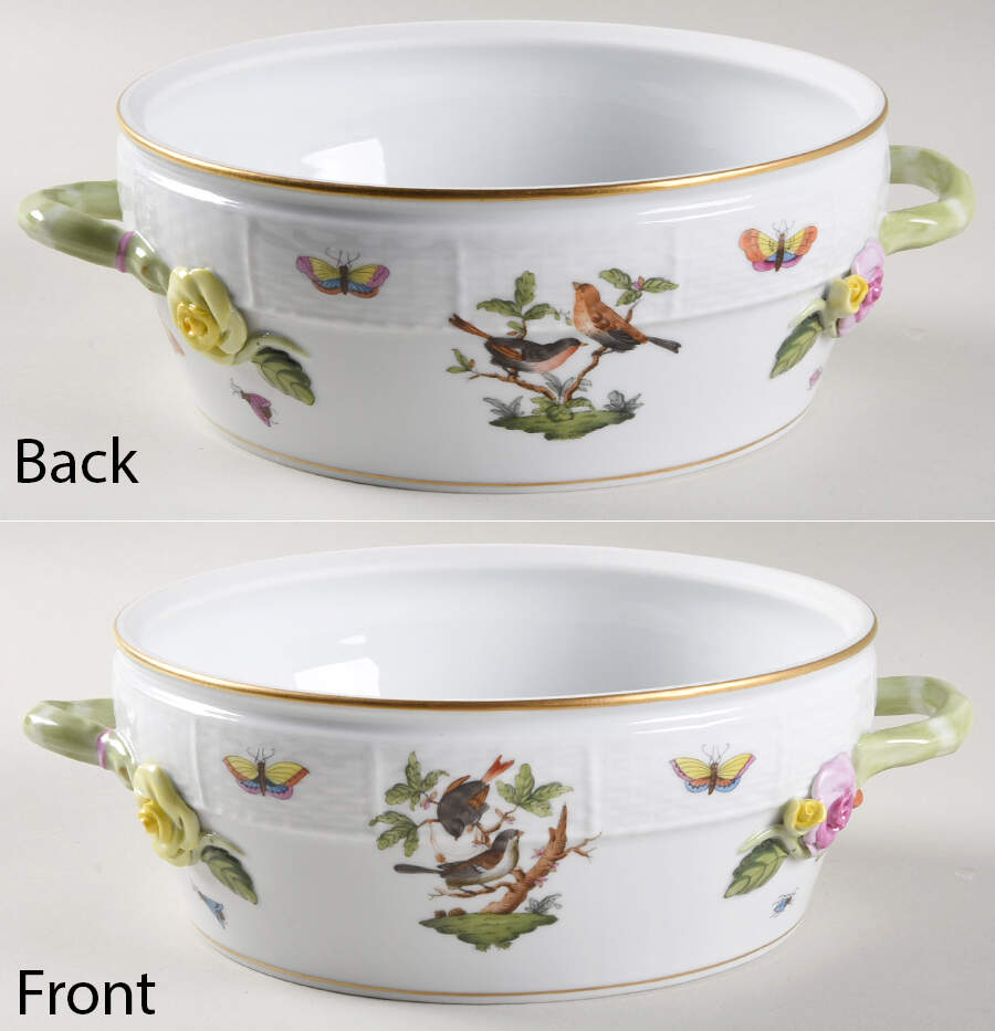 Rothschild Bird (RO) Medium Round Vegetable No Lid by Herend-1