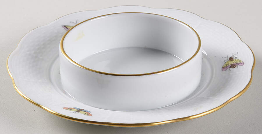 Rothschild Bird (RO) Round Covered Butter No Lid by Herend-1