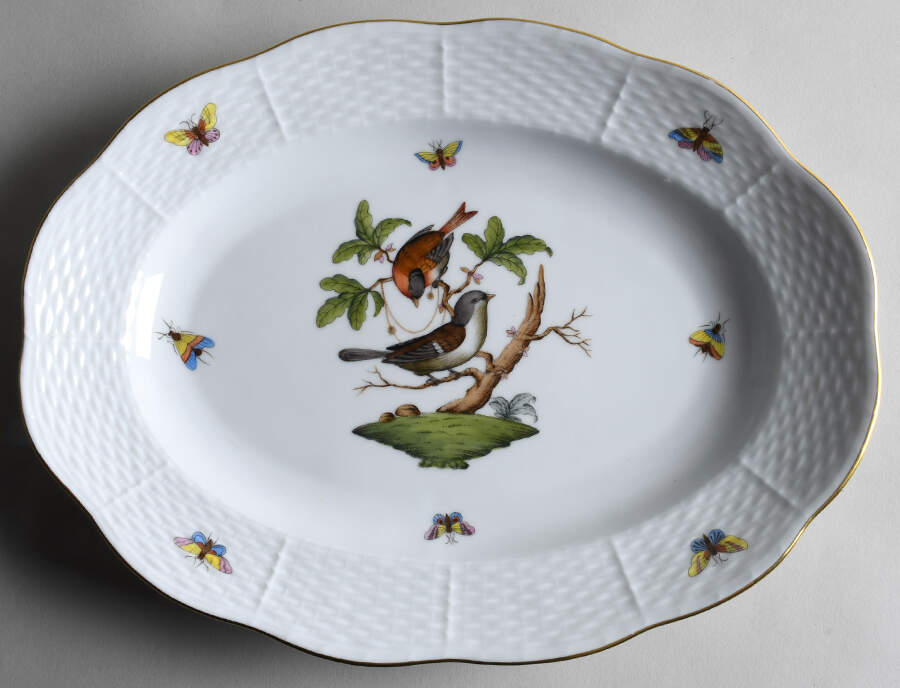 Rothschild Bird (RO) 12" Oval Serving Platter by Herend-1