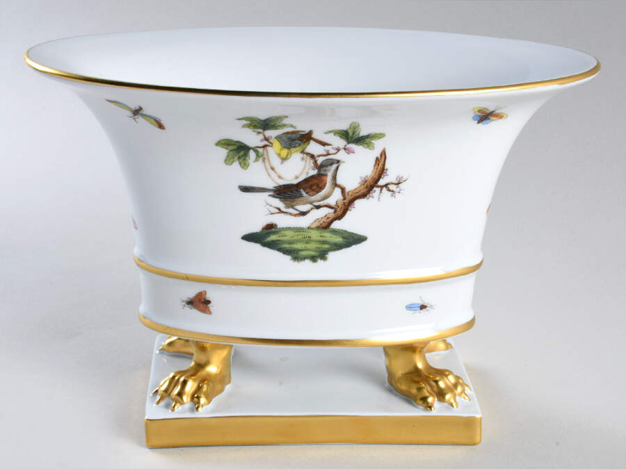 Rothschild Bird (RO) 5" Oval Footed Urn by Herend-1