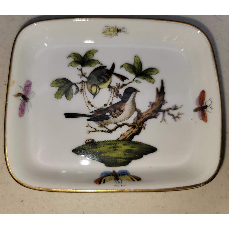 Rothschild Bird (RO) 3" Rectangular Ashtray by Herend-1