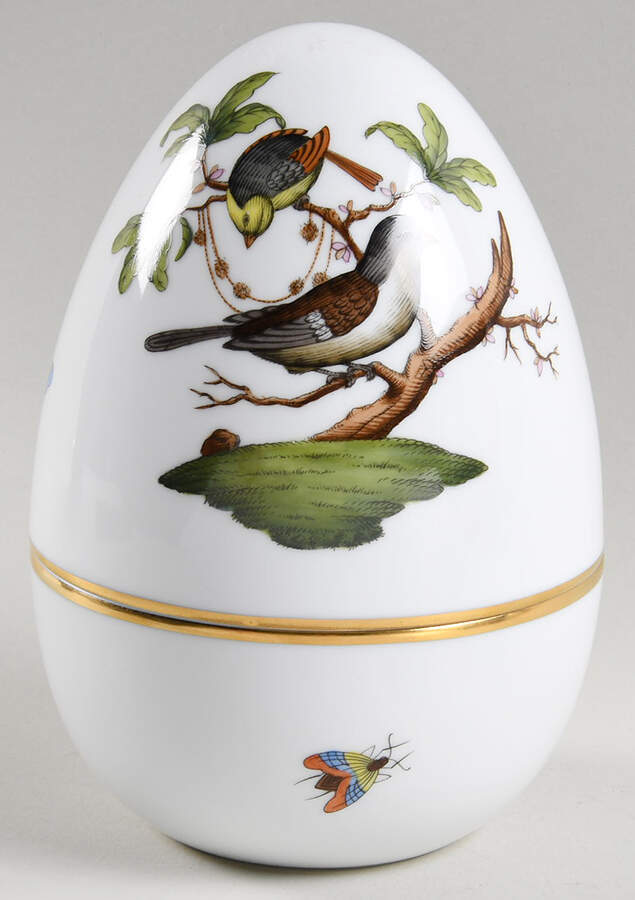 Rothschild Bird (RO) Egg Box & Lid by Herend-1