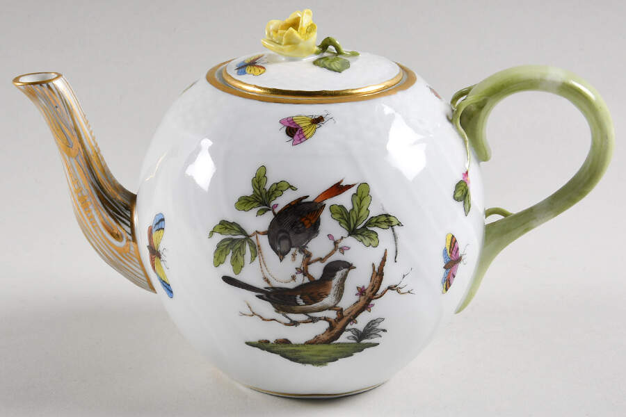Rothschild Bird (RO) Small Teapot & Lid by Herend-1