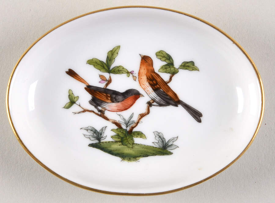 Rothschild Bird (RO) 3" Oval Ashtray by Herend-1