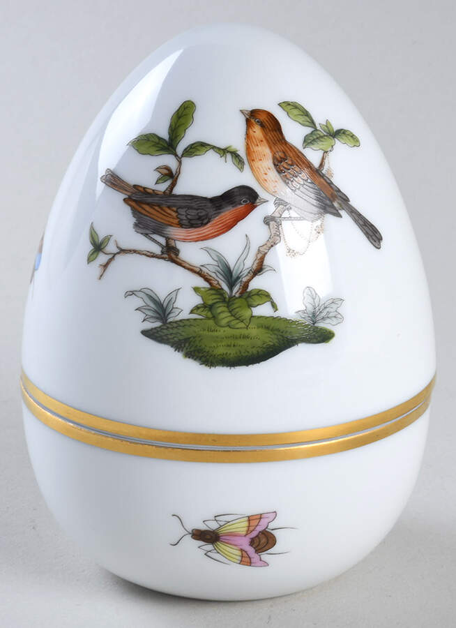 Rothschild Bird (RO) Egg Box & Lid by Herend-1