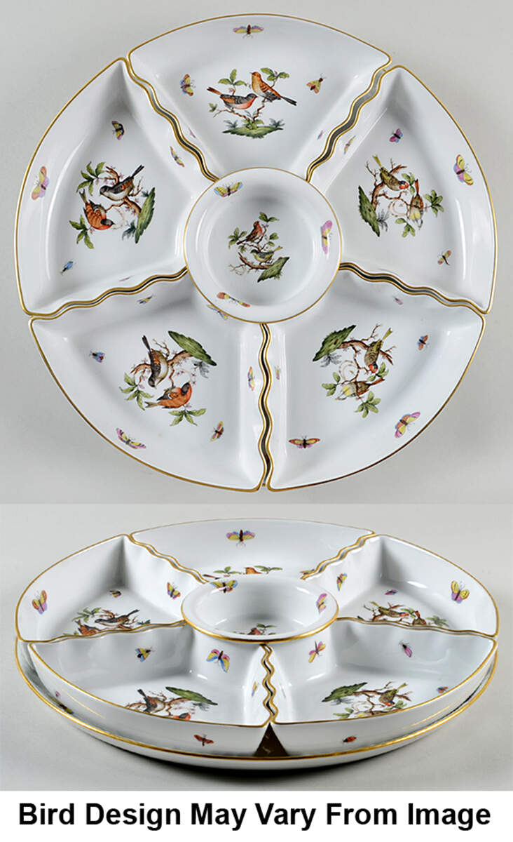 Rothschild Bird (RO) 7-Piece Hors d'Oeuvres Set by Herend-1