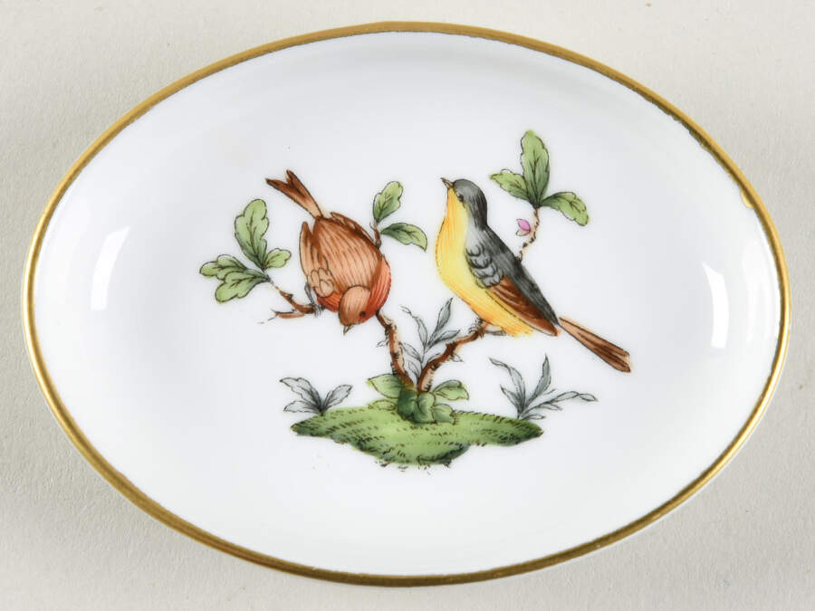 Rothschild Bird (RO) 3" Oval Ashtray by Herend-1