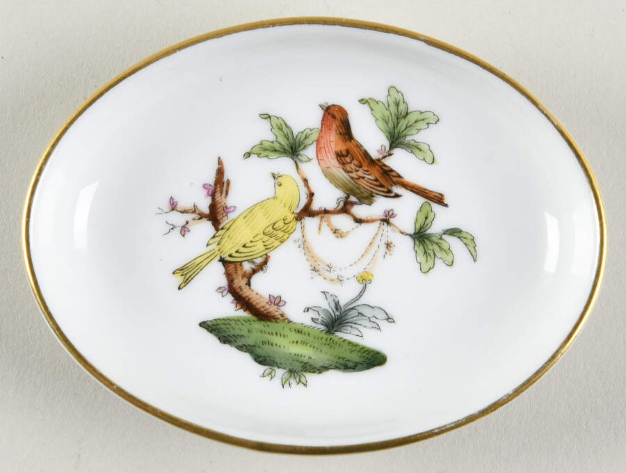 Rothschild Bird (RO) 3" Oval Ashtray by Herend-1