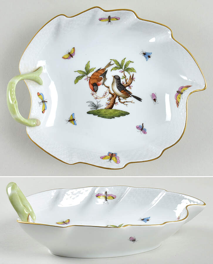 Rothschild Bird (RO) 7" Leaf Dish by Herend-1