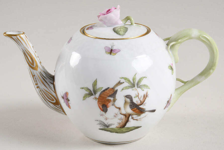 Rothschild Bird (RO) Individual Teapot & Lid by Herend-1