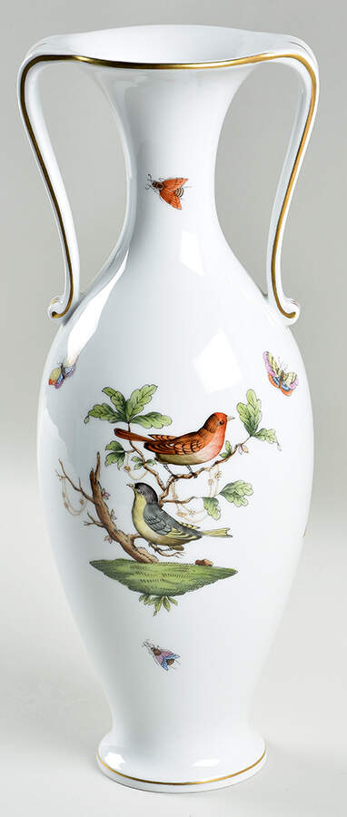 Rothschild Bird (RO) 13" Handled Vase by Herend-1