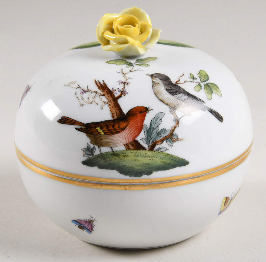 Rothschild Bird (RO) 4" Round Box & Lid by Herend-1